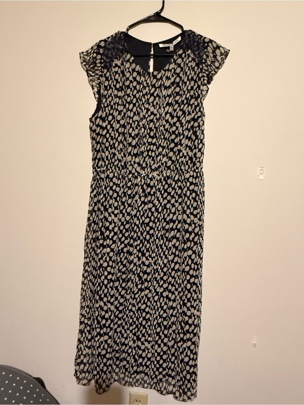 Collective Concepts Black and White Dot-Print Midi Dress